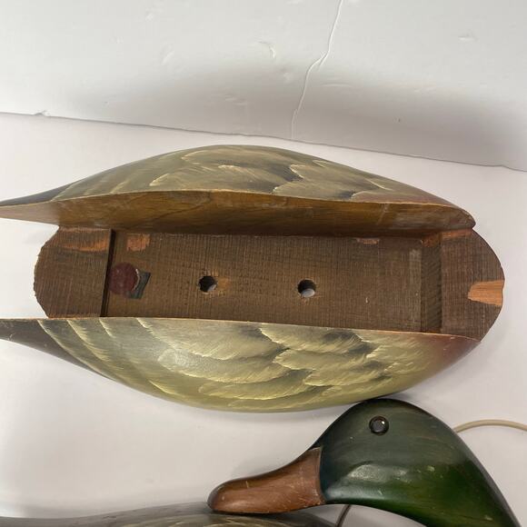 Vintage Wooden Mallard Duck Decoy Telephone Phone Hand Painted Untested - Picture 4 of 13